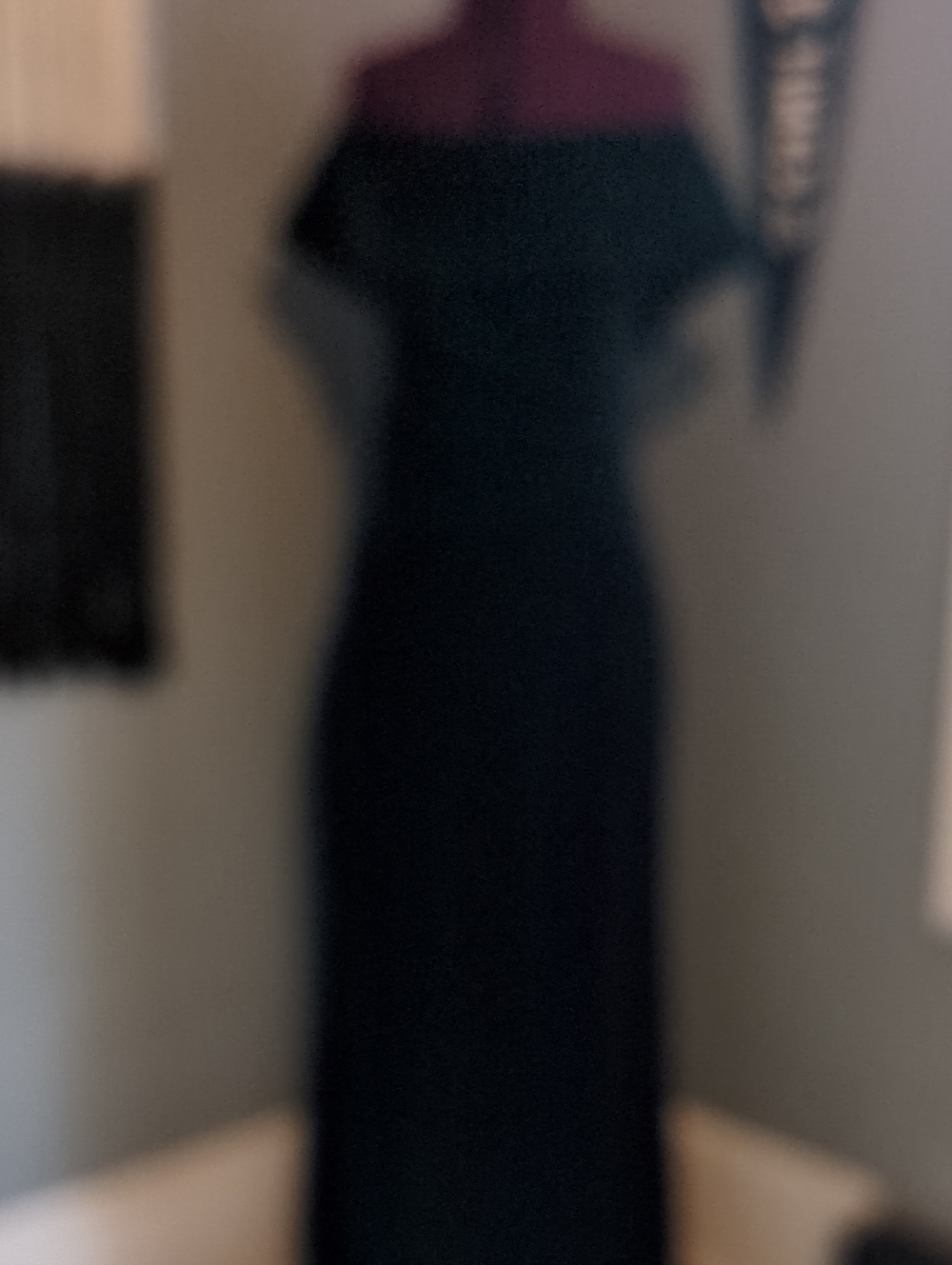 Xscape Black Off-Shoulder Maxi Dress